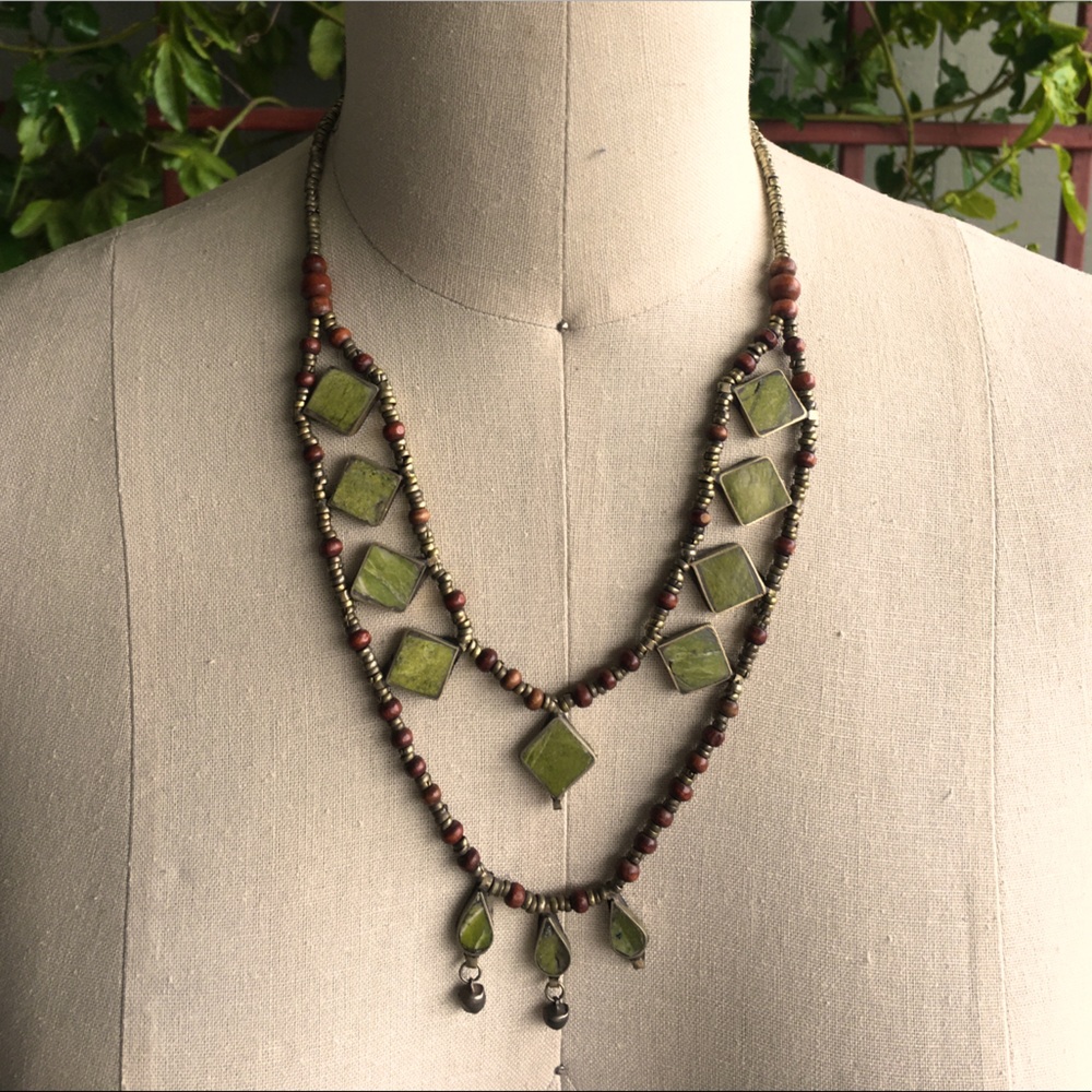 Tribal Necklace with Stone and Brass.